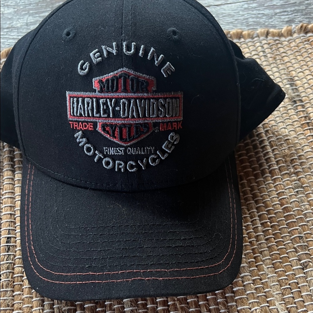 Harley-Davidson Black and Orange Embroidered Hat